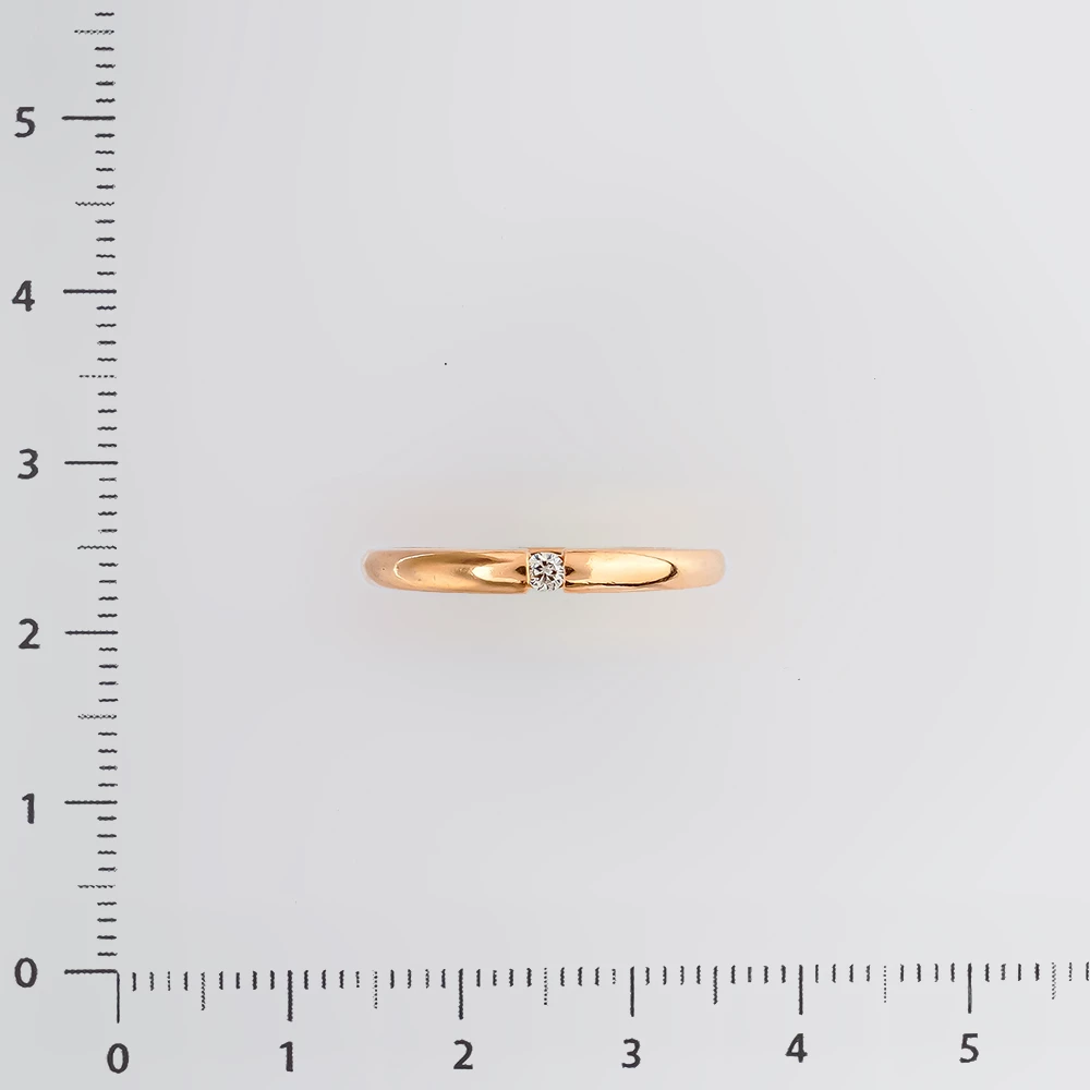 Кольцо с бриллиантом из красного золота 585 пробы