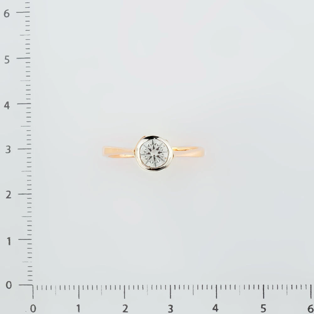 Кольцо с фианитом из красного золота 585 пробы