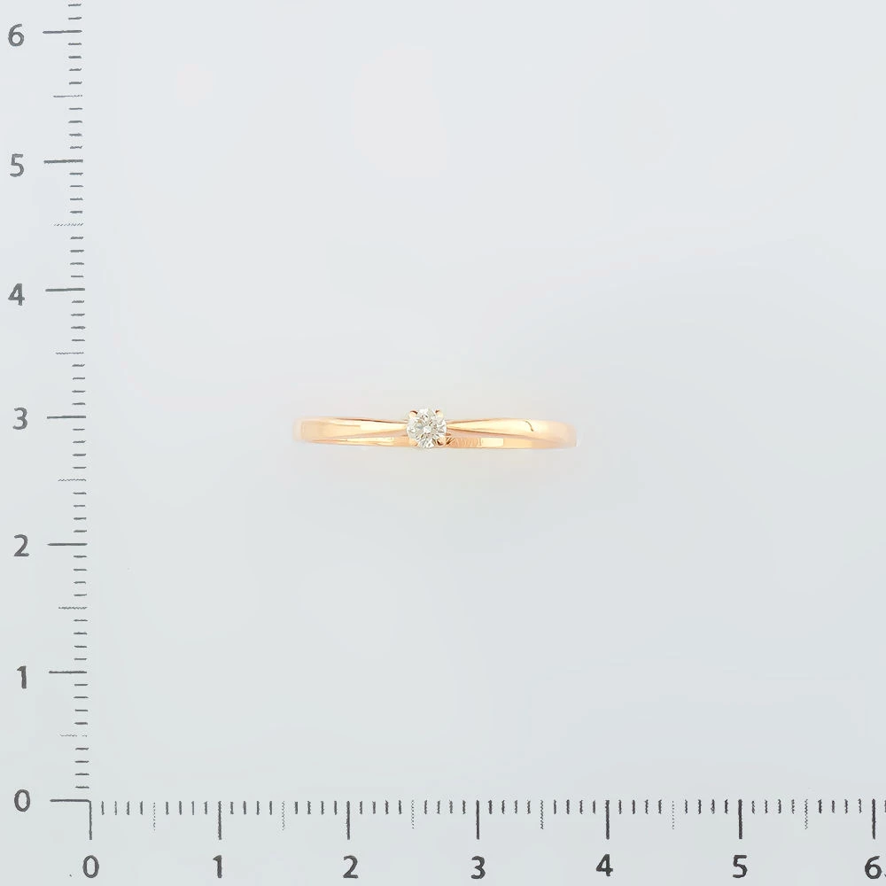 Кольцо с бриллиантом из красного золота 585 пробы