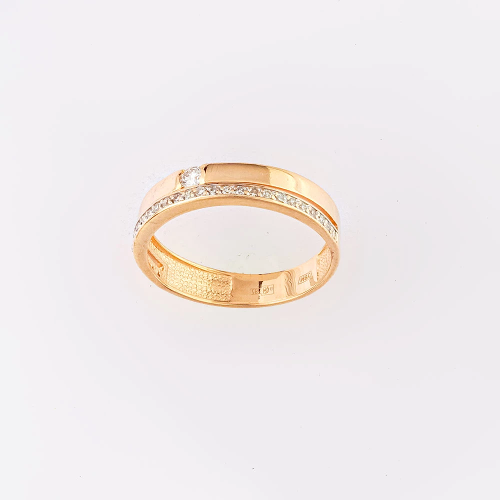 Кольцо с бриллиантом из красного золота 585 пробы