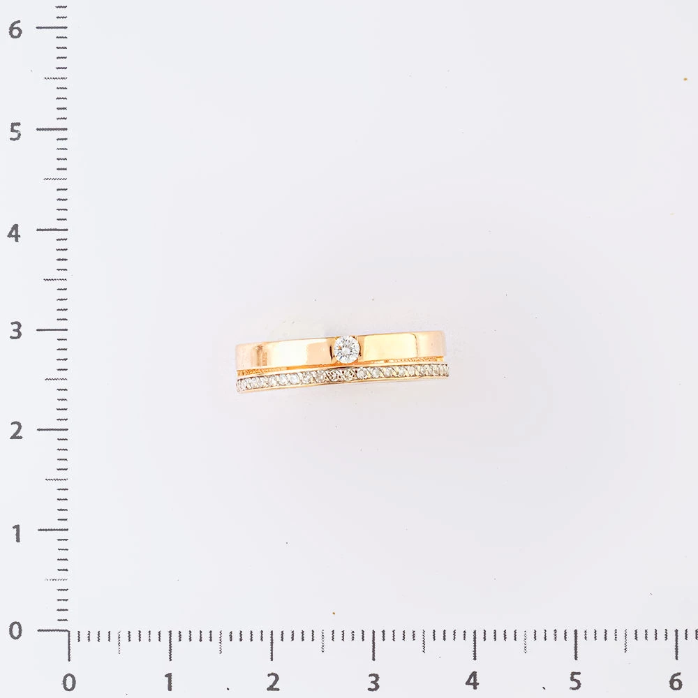 Кольцо с бриллиантом из красного золота 585 пробы