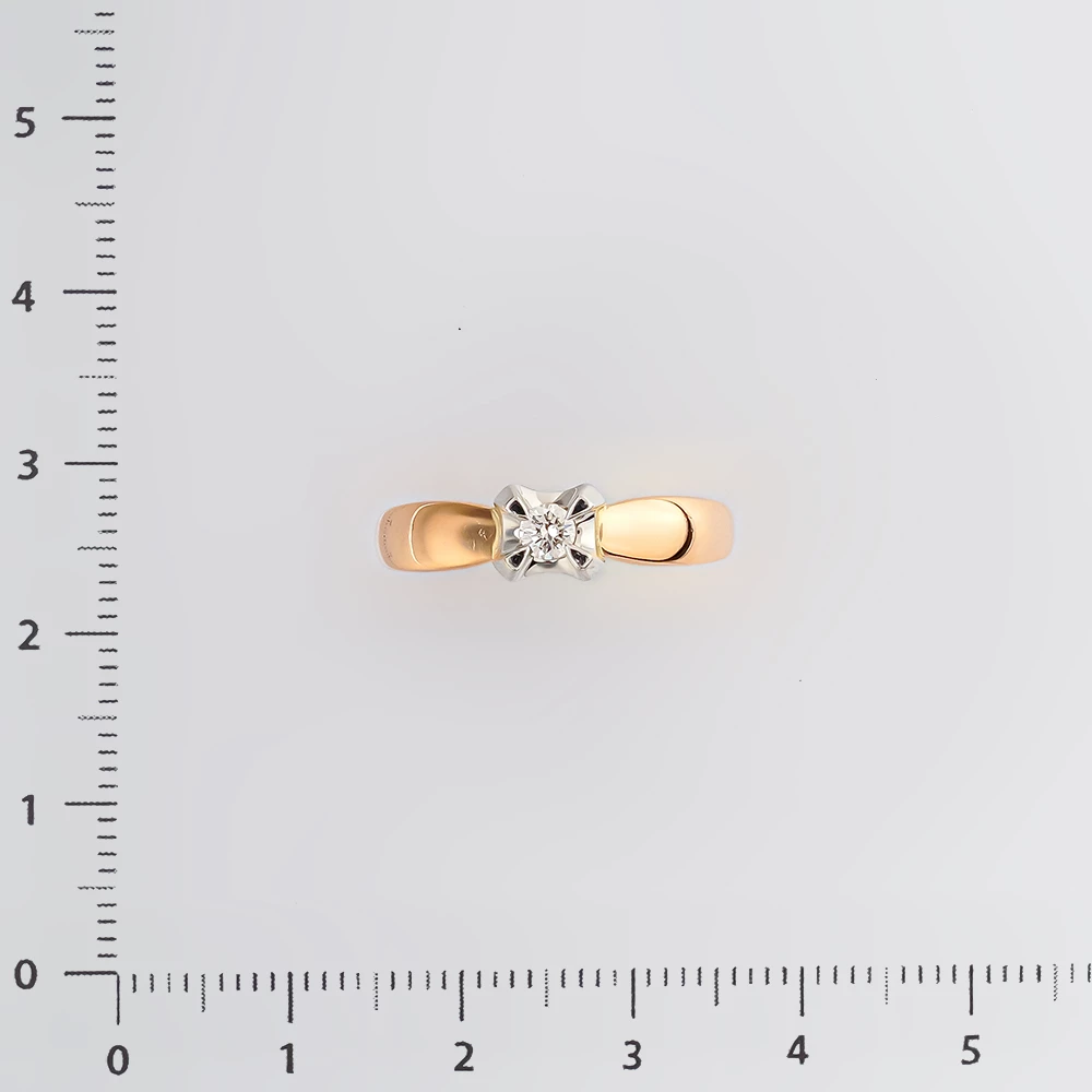 Кольцо с бриллиантом из красного золота 585 пробы