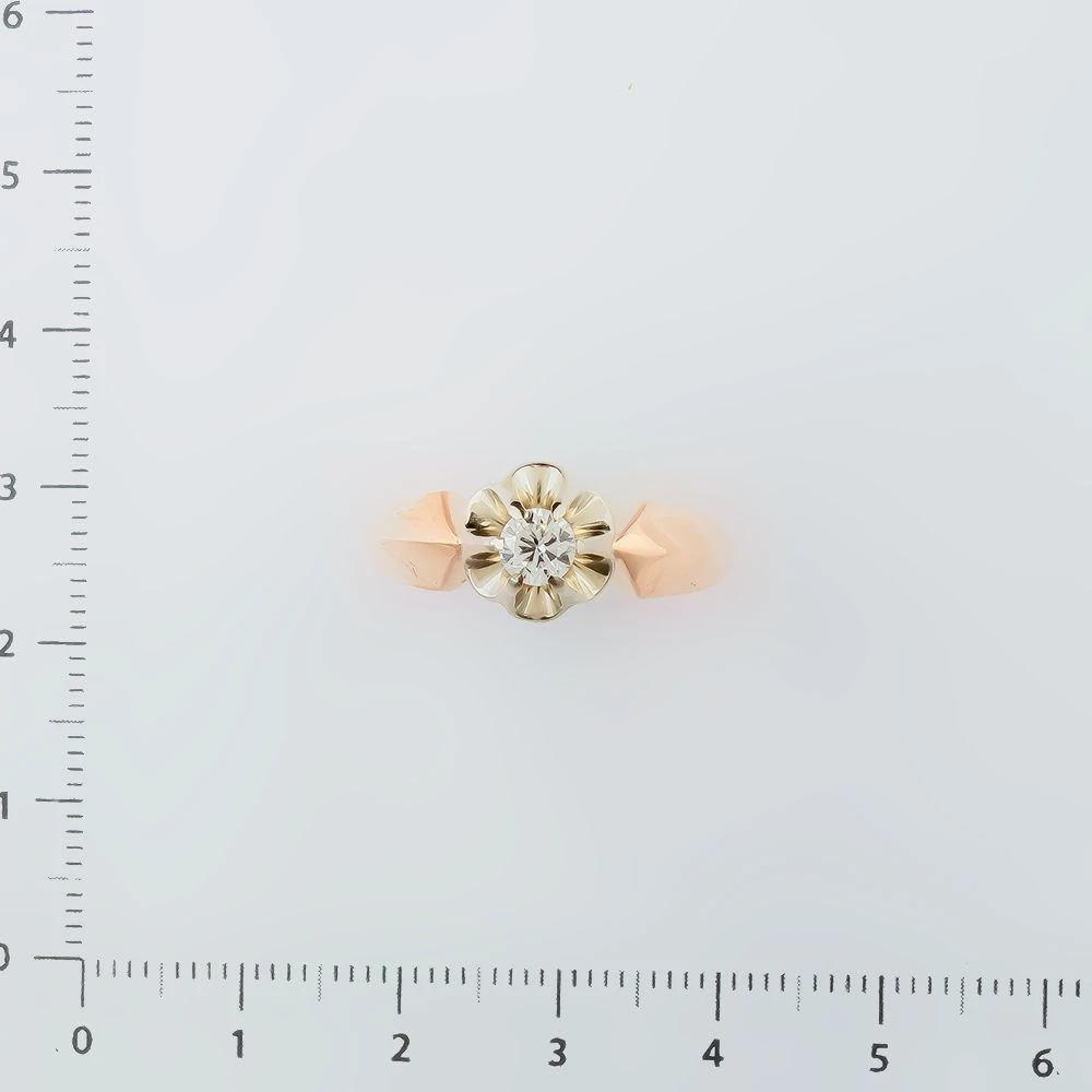 Кольцо с бриллиантом из красного золота 583 пробы