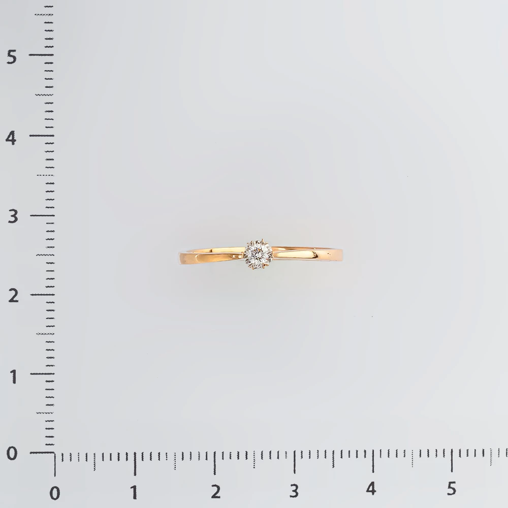 Кольцо с бриллиантом из красного золота 585 пробы