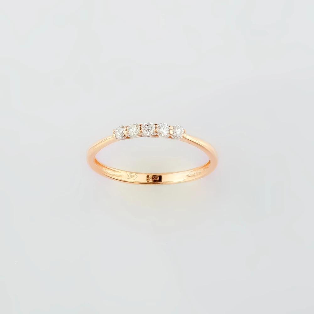 Кольцо с бриллиантом из красного золота 585 пробы