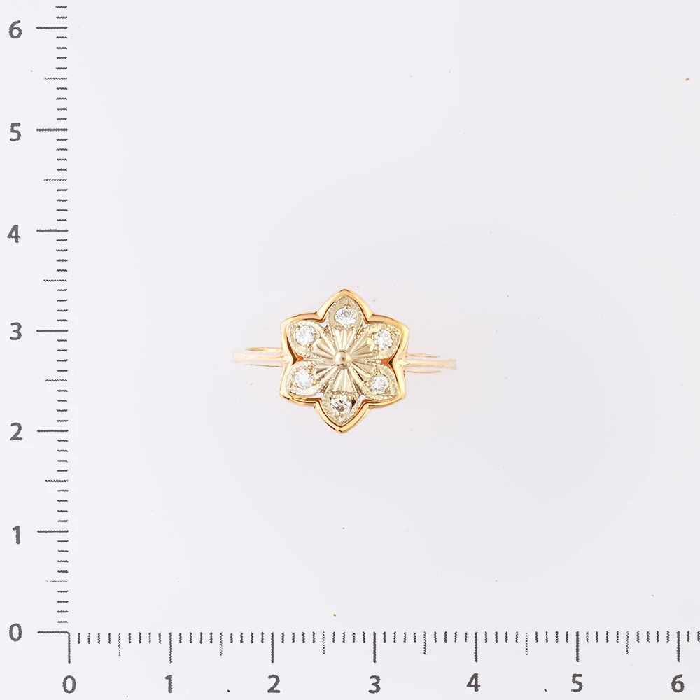 Кольцо с бриллиантом из красного золота 585 пробы