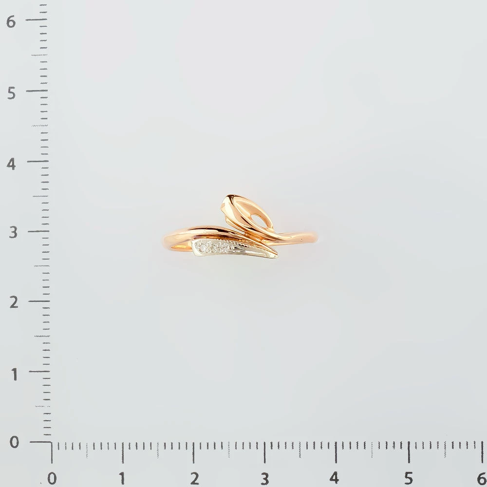 Кольцо с бриллиантом из красного золота 585 пробы