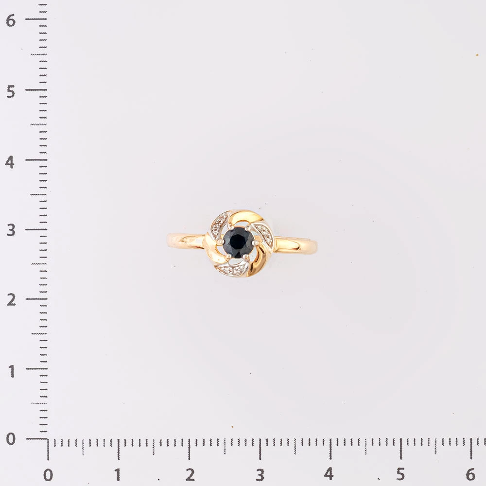 Кольцо с сапфиром из красного золота 585 пробы