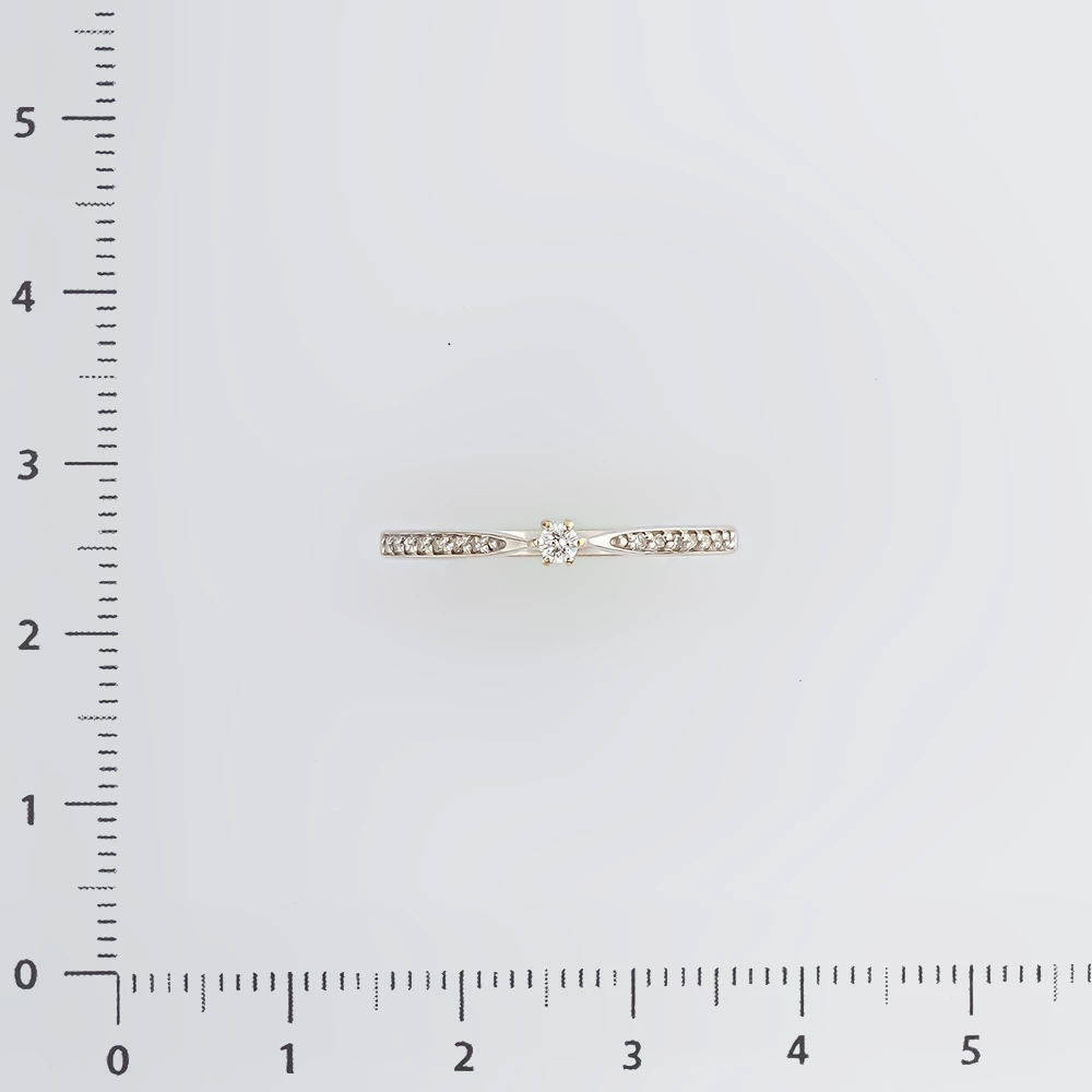 Кольцо с бриллиантом из белого золота 585 пробы