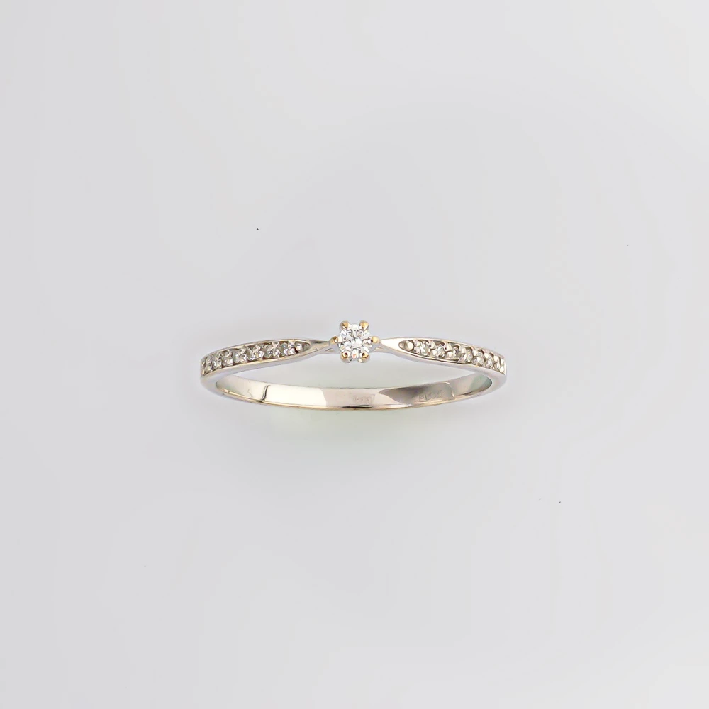 Кольцо с бриллиантом из белого золота 585 пробы