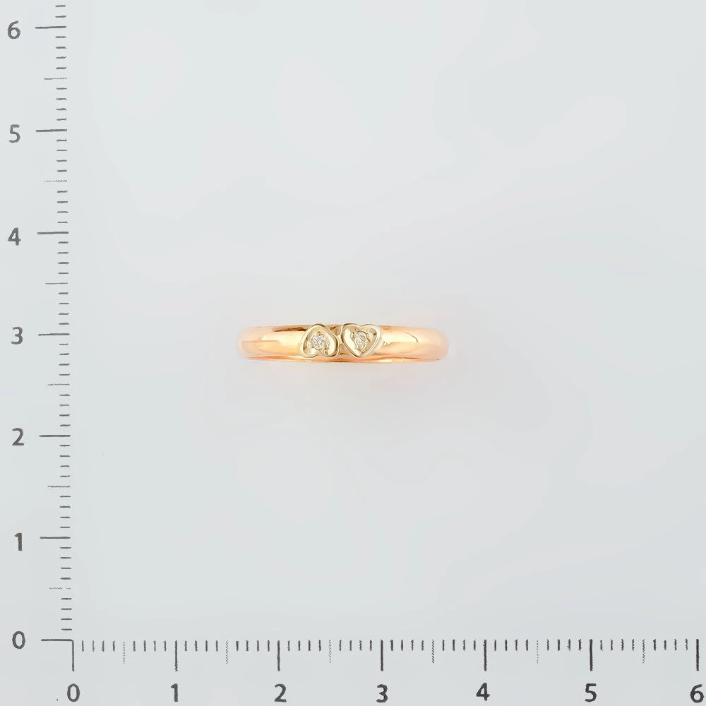 Кольцо с бриллиантом из красного золота 585 пробы