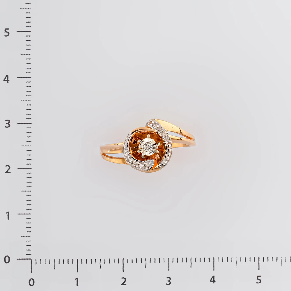 Кольцо с бриллиантом из красного золота 585 пробы