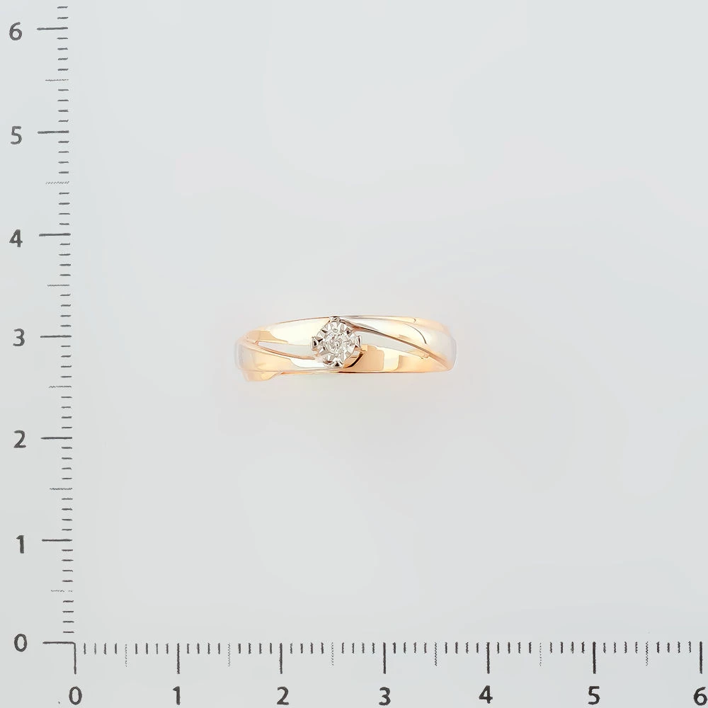 Кольцо с бриллиантом из красного золота 585 пробы