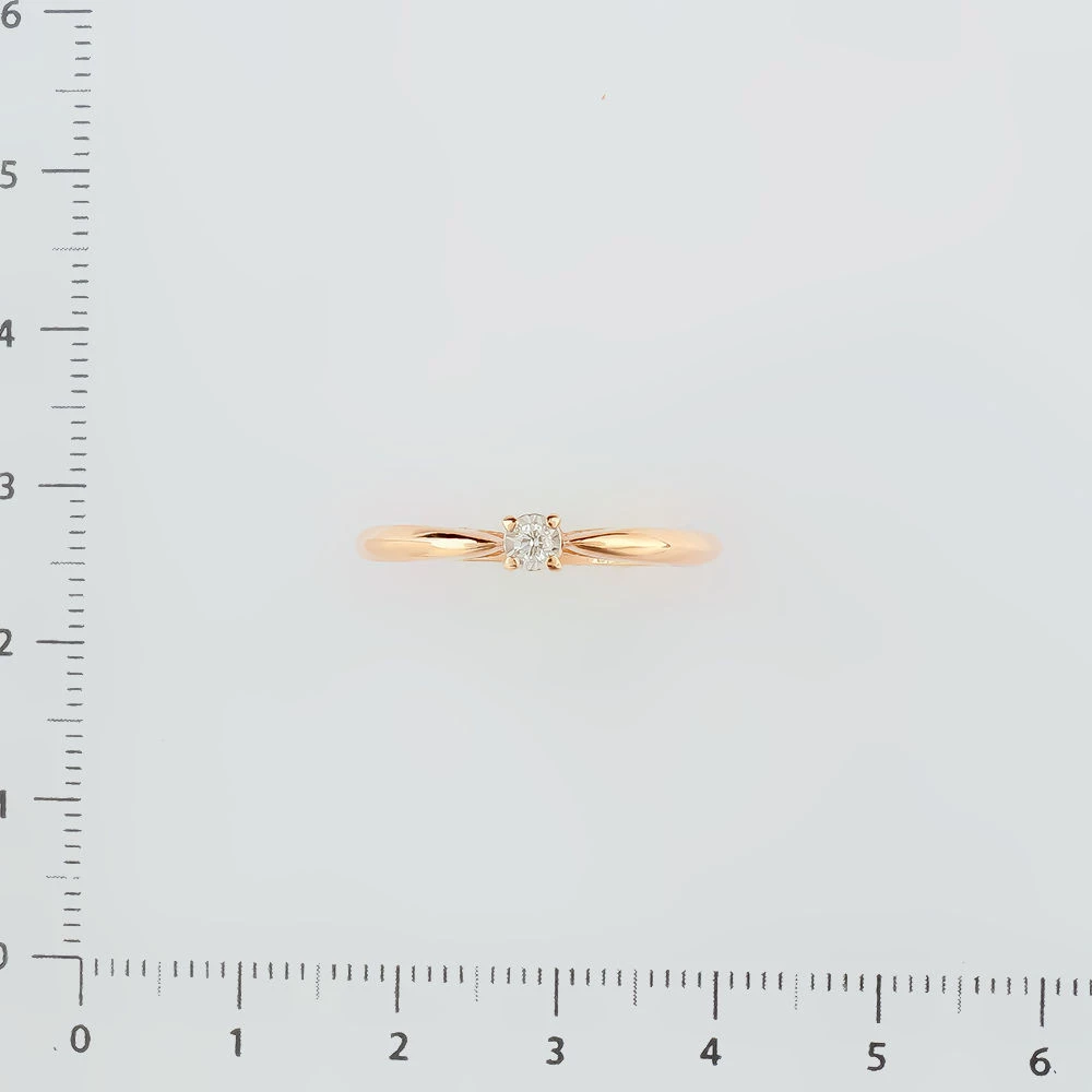 Кольцо с бриллиантом из красного золота 585 пробы