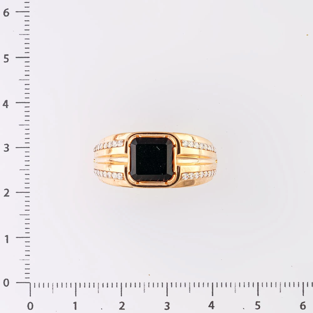 Кольцо с ониксом из красного золота 585 пробы