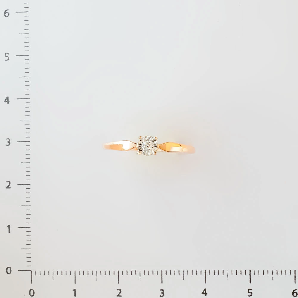 Кольцо с бриллиантом из красного золота 585 пробы