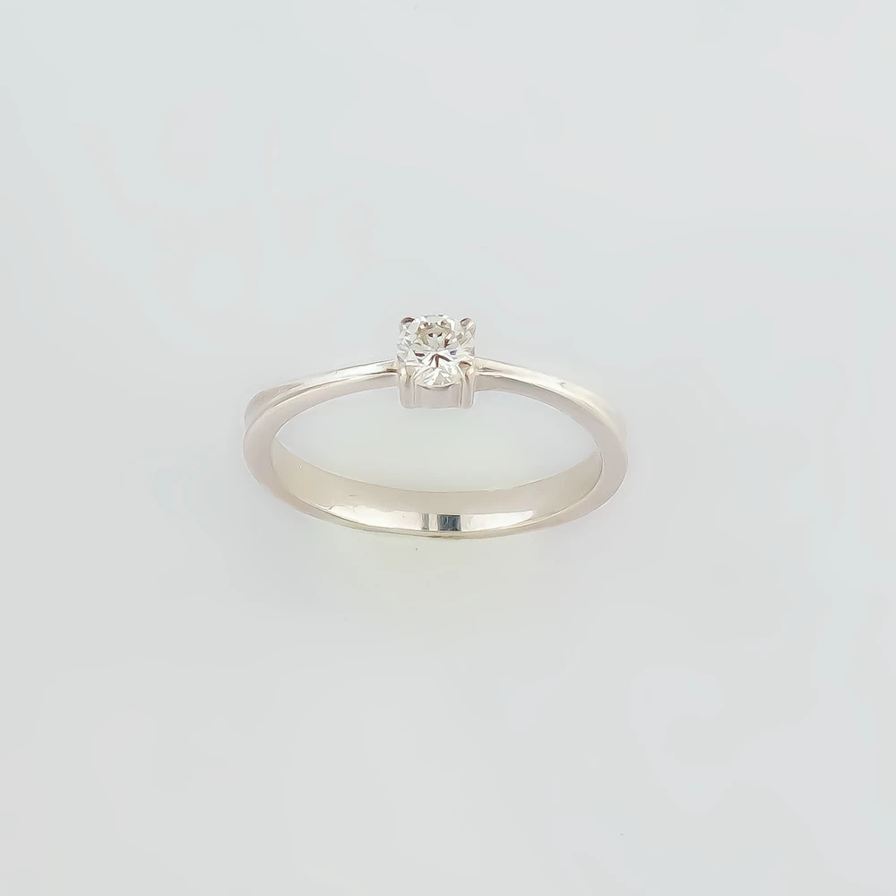 Кольцо с бриллиантом из белого золота 585 пробы