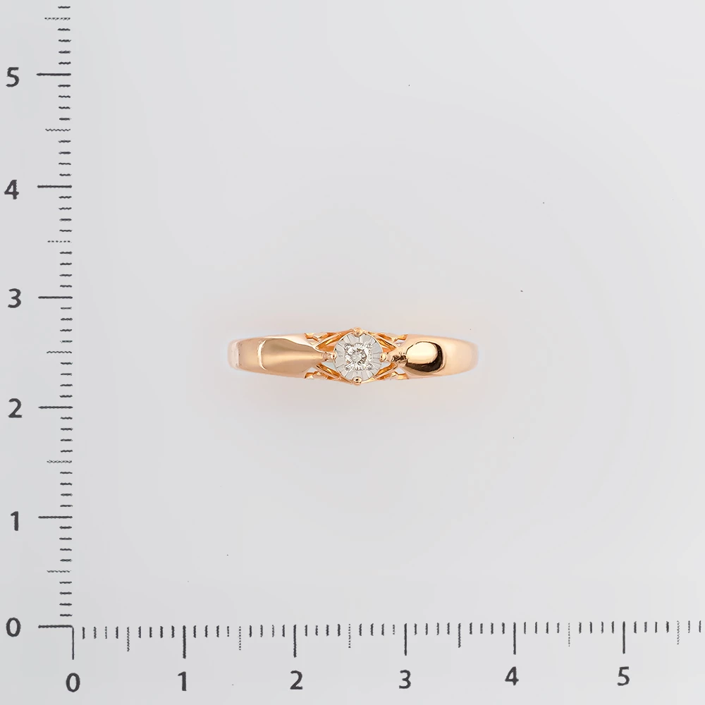 Кольцо с бриллиантом из красного золота 585 пробы