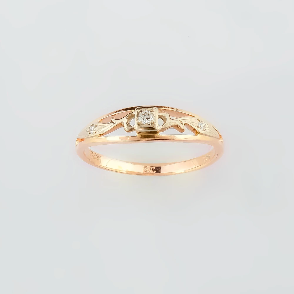 Кольцо с бриллиантом из красного золота 583 пробы