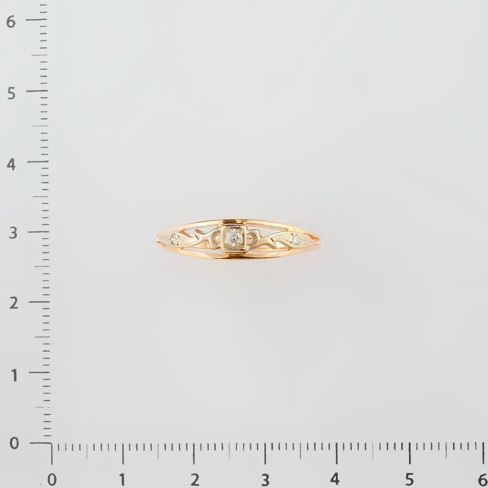 Кольцо с бриллиантом из красного золота 583 пробы