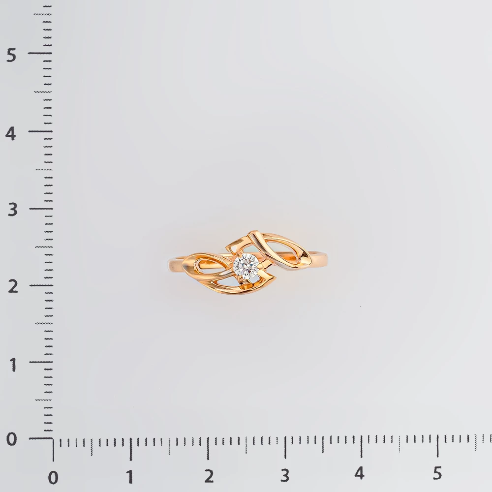 Кольцо с бриллиантом из красного золота 585 пробы