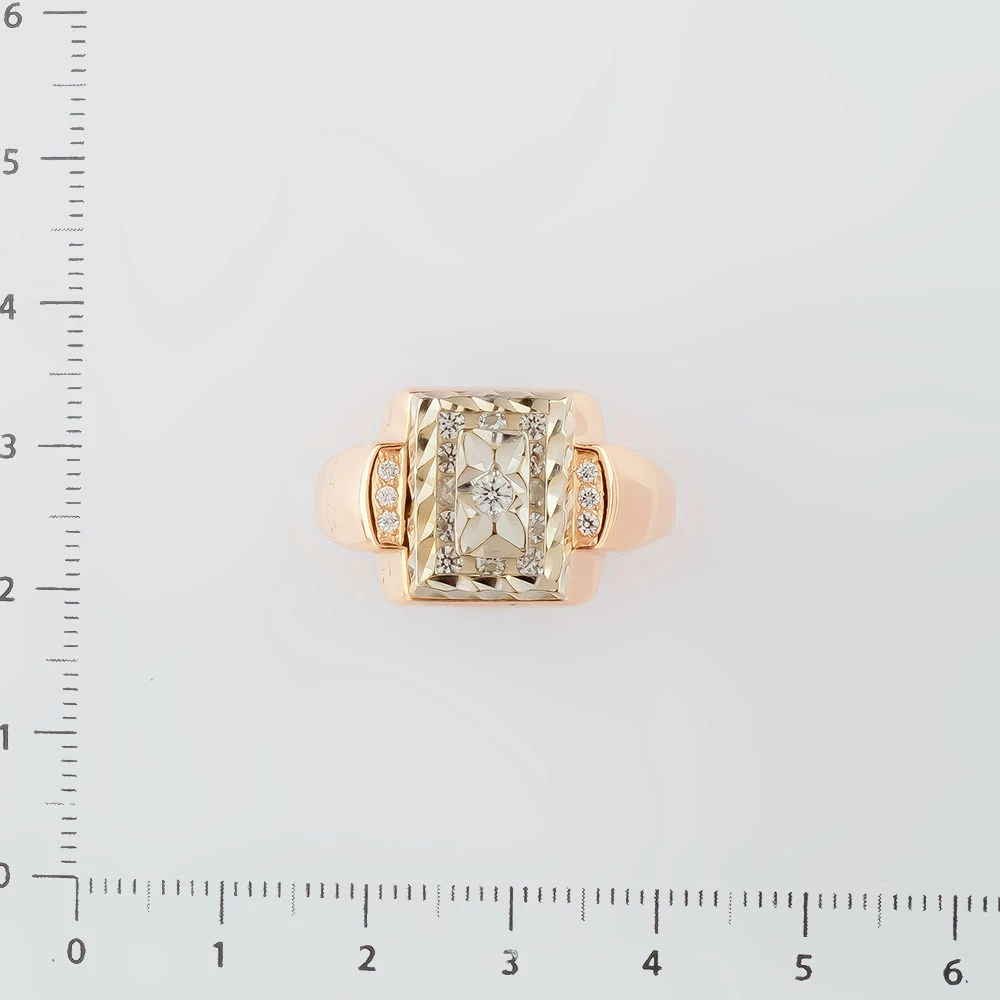 Кольцо с фианитом из красного золота 585 пробы Кольцо с фианитом из красного золота 585 пробы