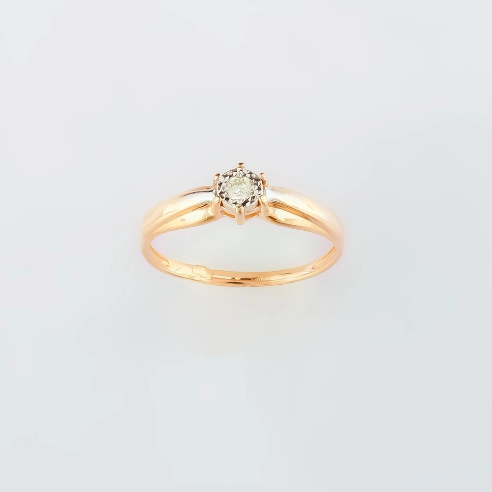 Кольцо с бриллиантом из красного золота 585 пробы