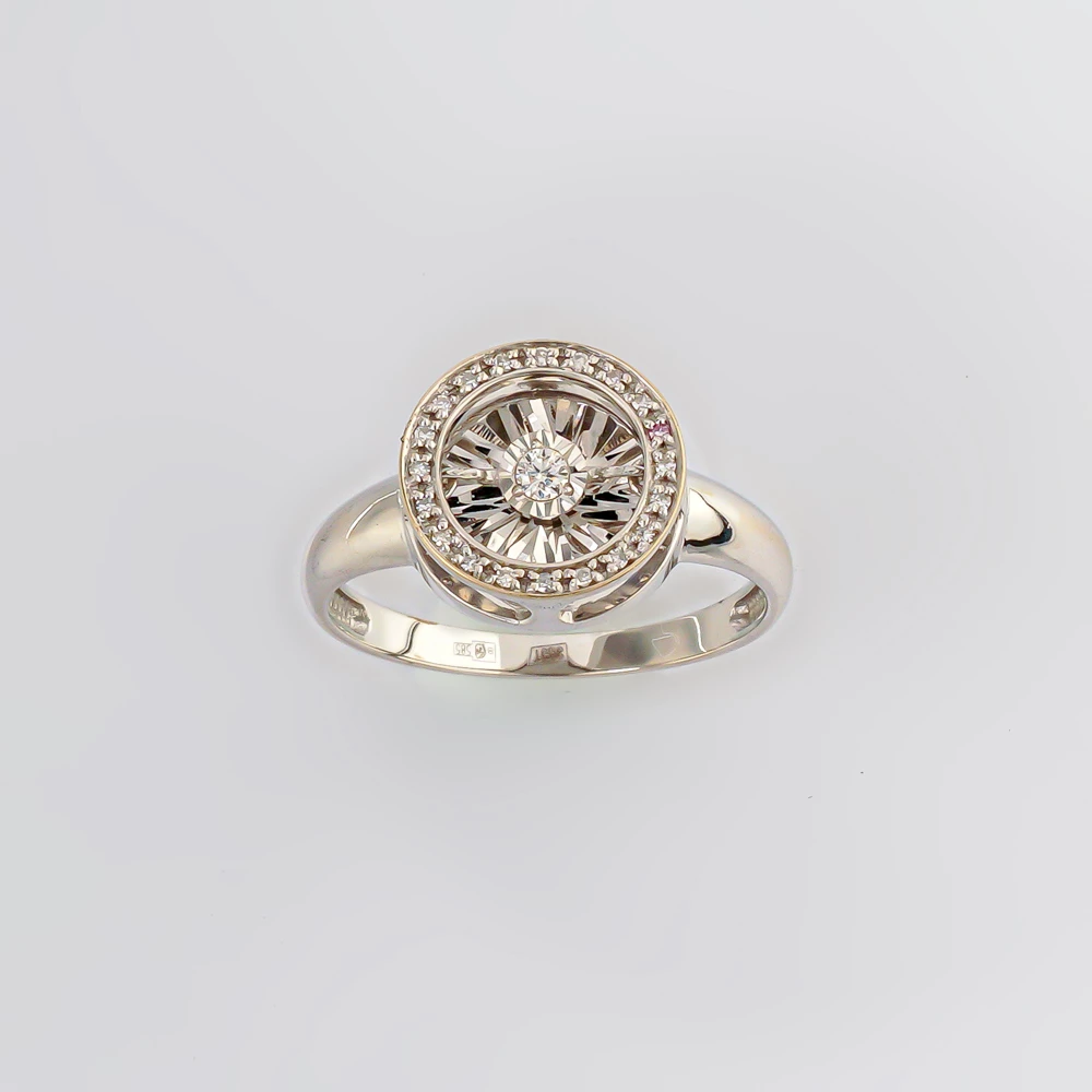 Кольцо с бриллиантом из белого золота 585 пробы