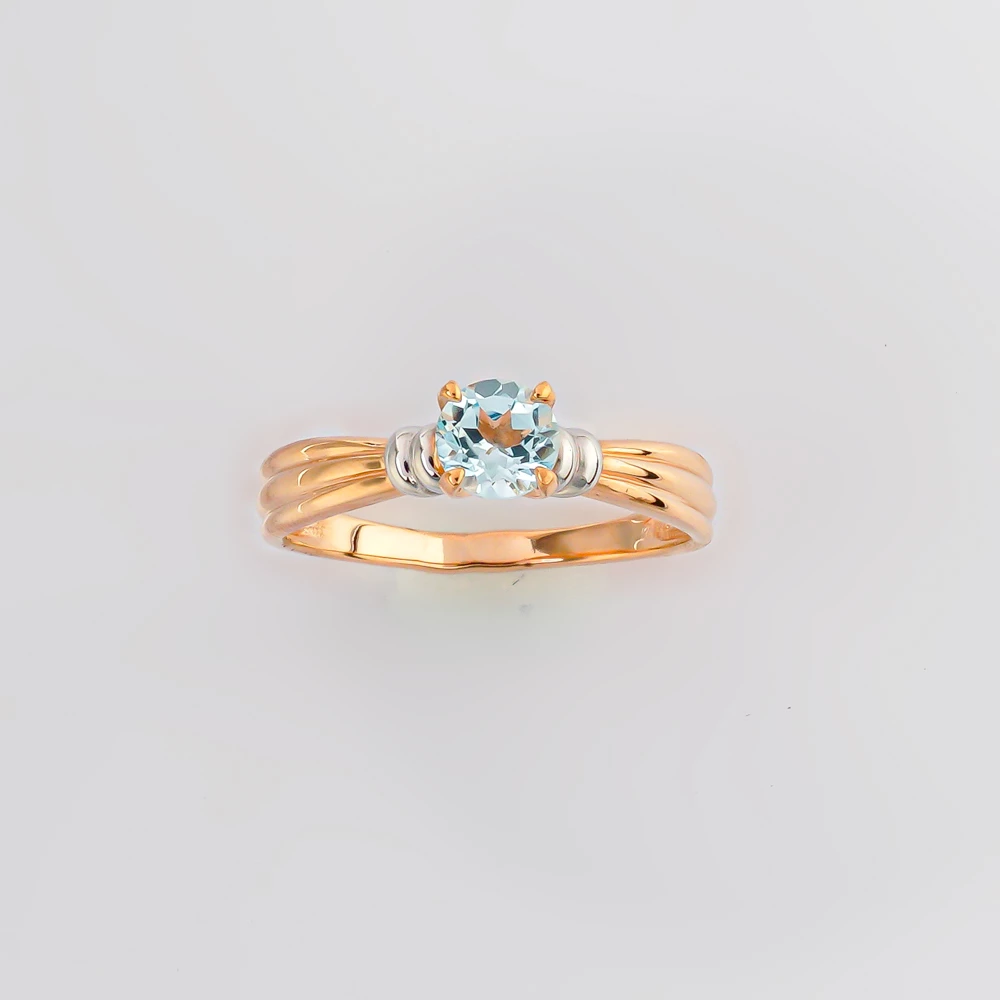 Кольцо с топазом из красного золота 585 пробы