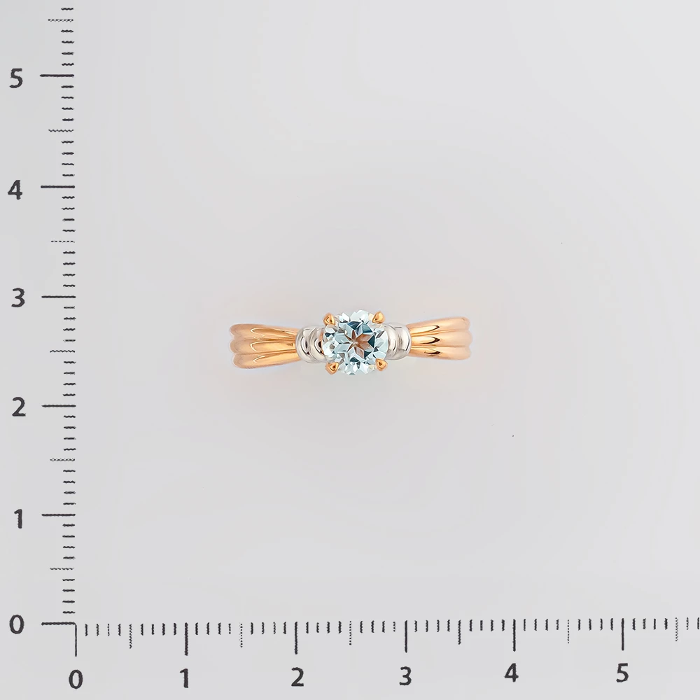 Кольцо с топазом из красного золота 585 пробы