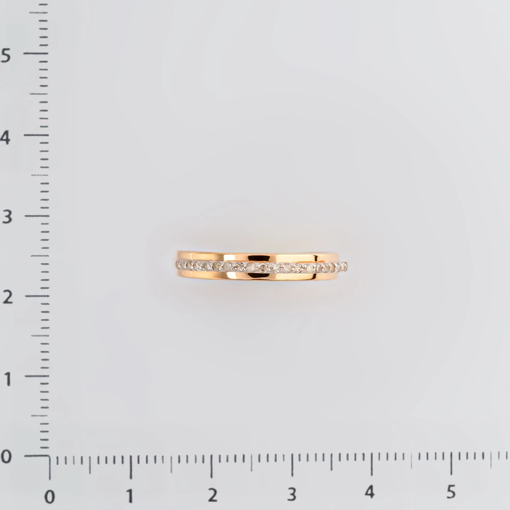 Кольцо с бриллиантом из красного золота 585 пробы