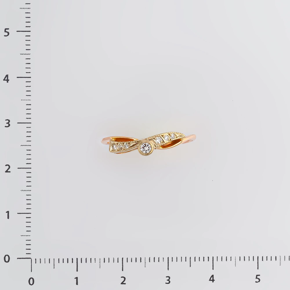 Кольцо с бриллиантом из красного золота 585 пробы