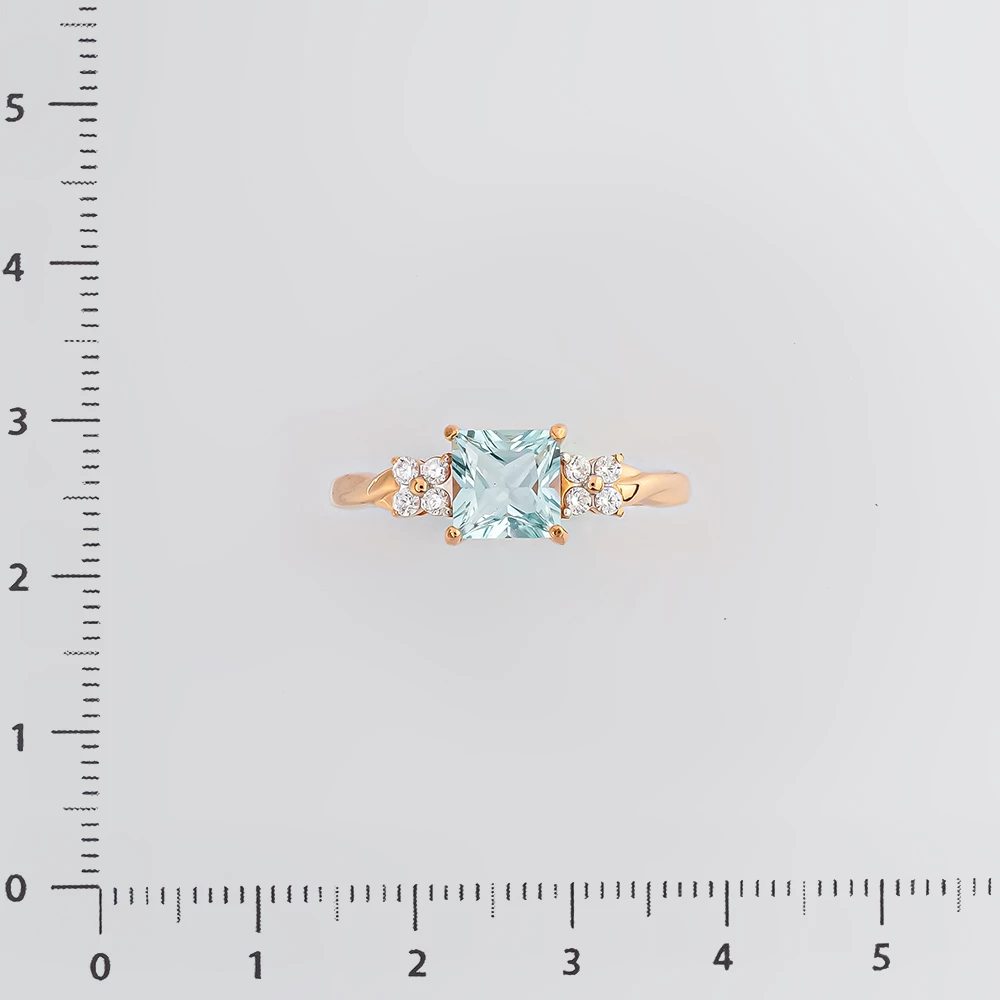 Кольцо с топазом из красного золота 585 пробы