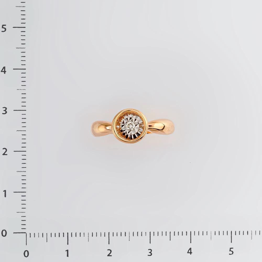 Кольцо с бриллиантом из красного золота 585 пробы