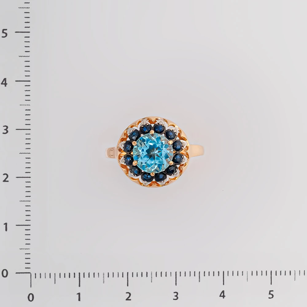 Кольцо с сапфиром из красного золота 585 пробы