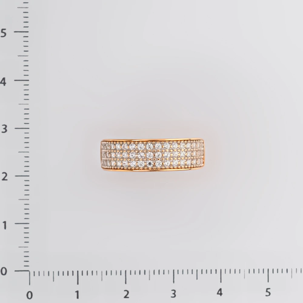 Кольцо с фианитом из красного золота 585 пробы