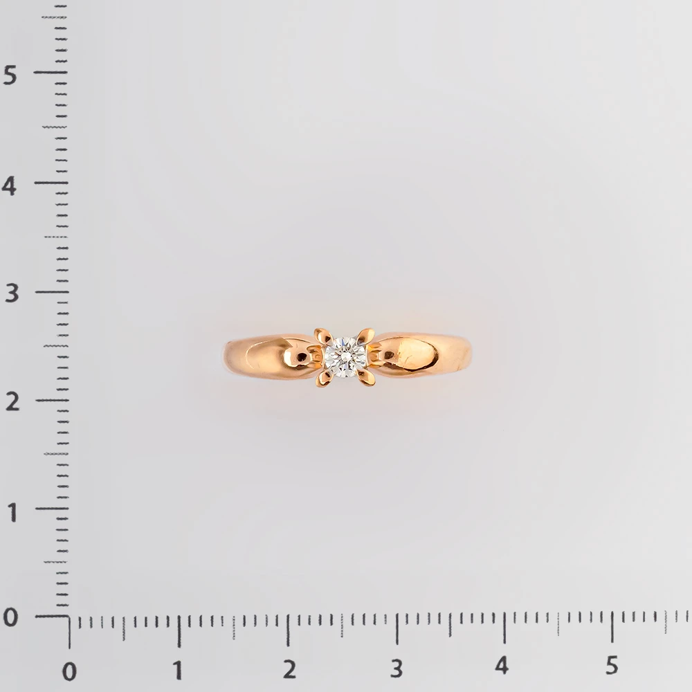 Кольцо с бриллиантом из красного золота 585 пробы