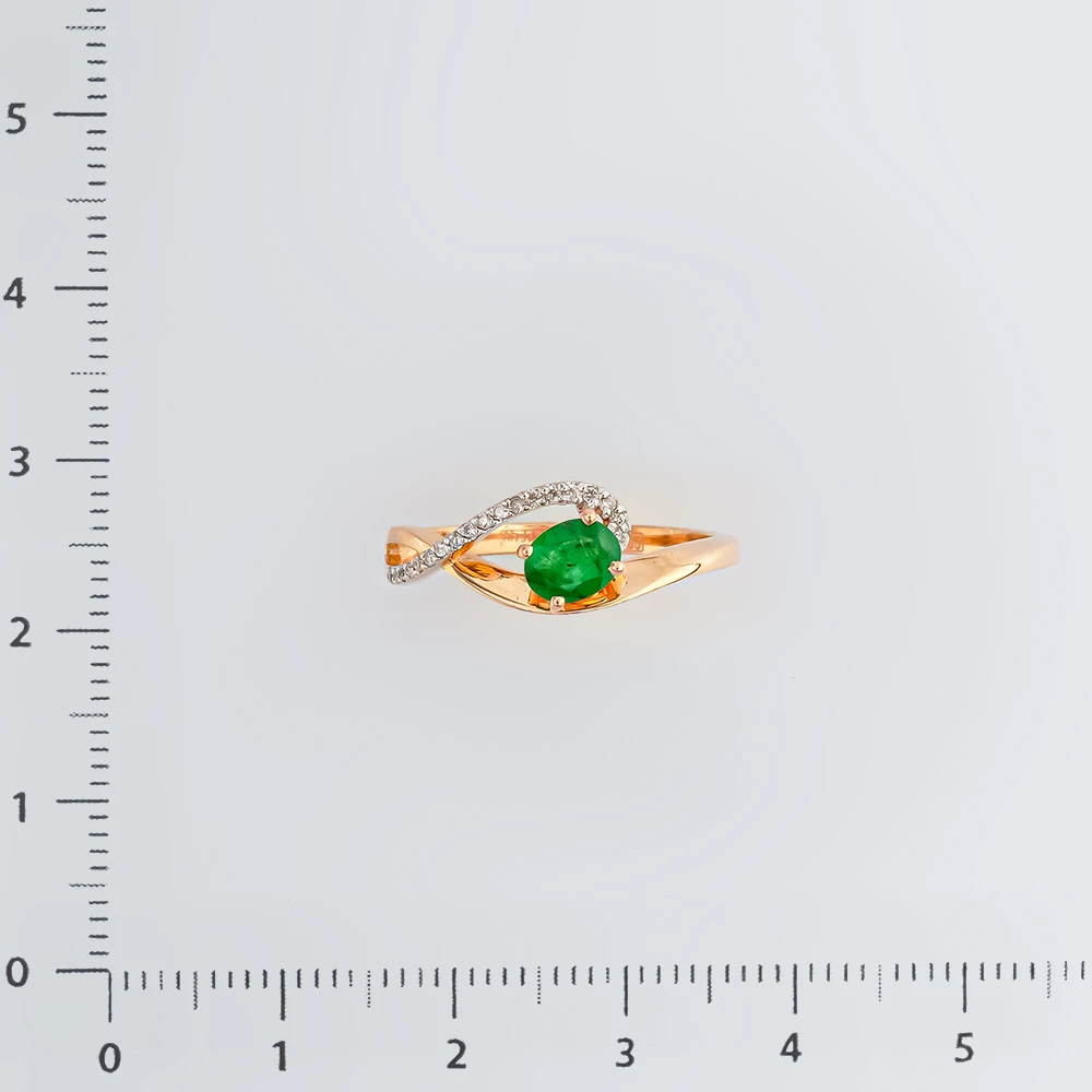 Кольцо с изумрудом из красного золота 585 пробы