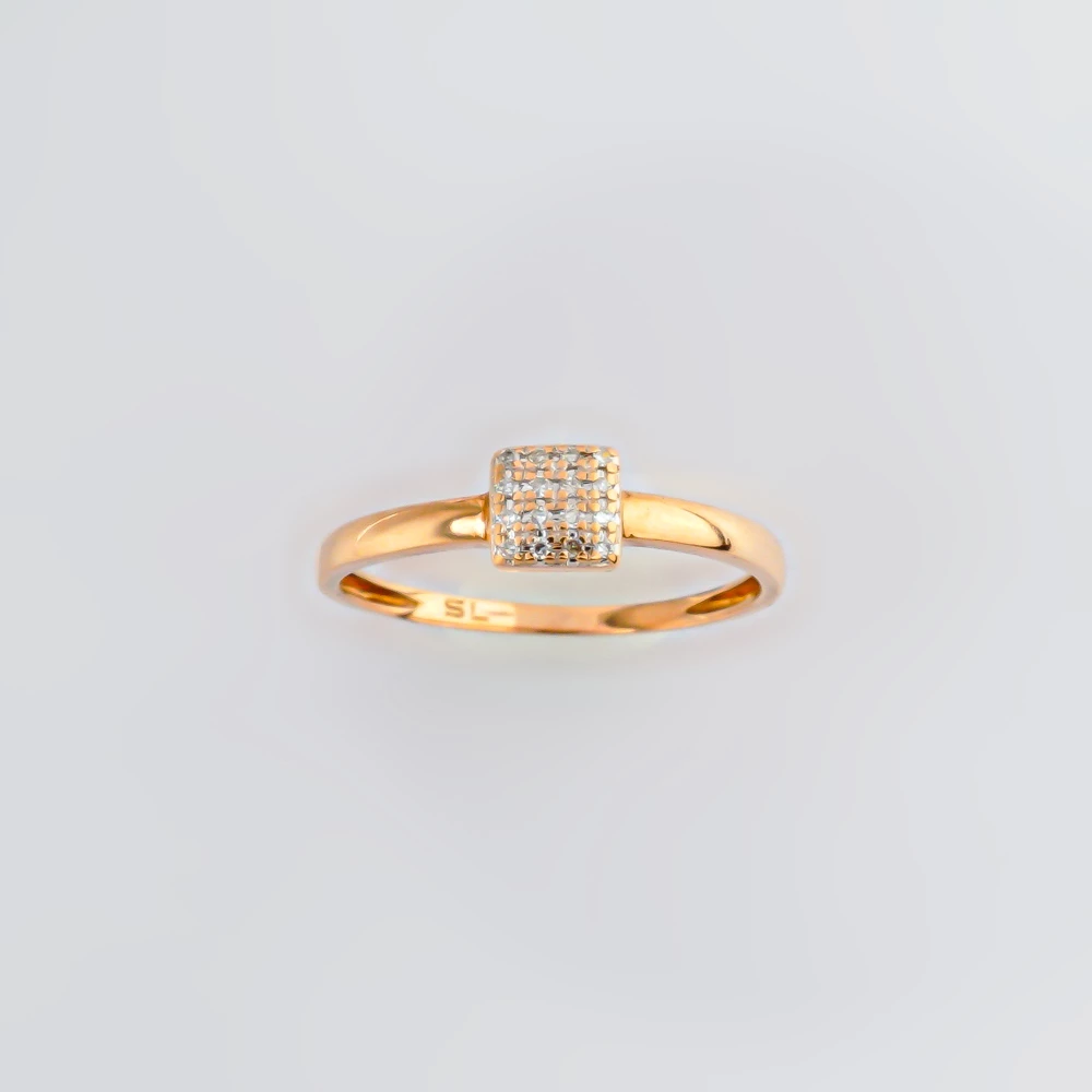 Кольцо с бриллиантом из красного золота 585 пробы