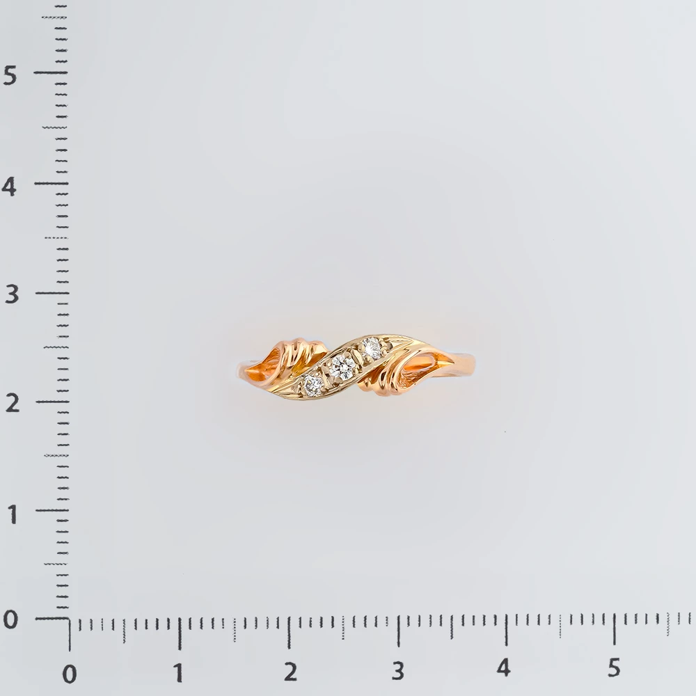 Кольцо с бриллиантом из красного золота 585 пробы