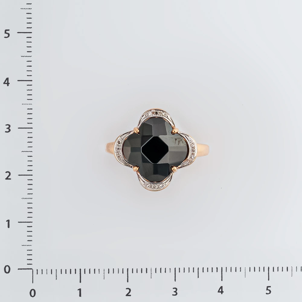 Кольцо с ситаллом из красного золота 585 пробы