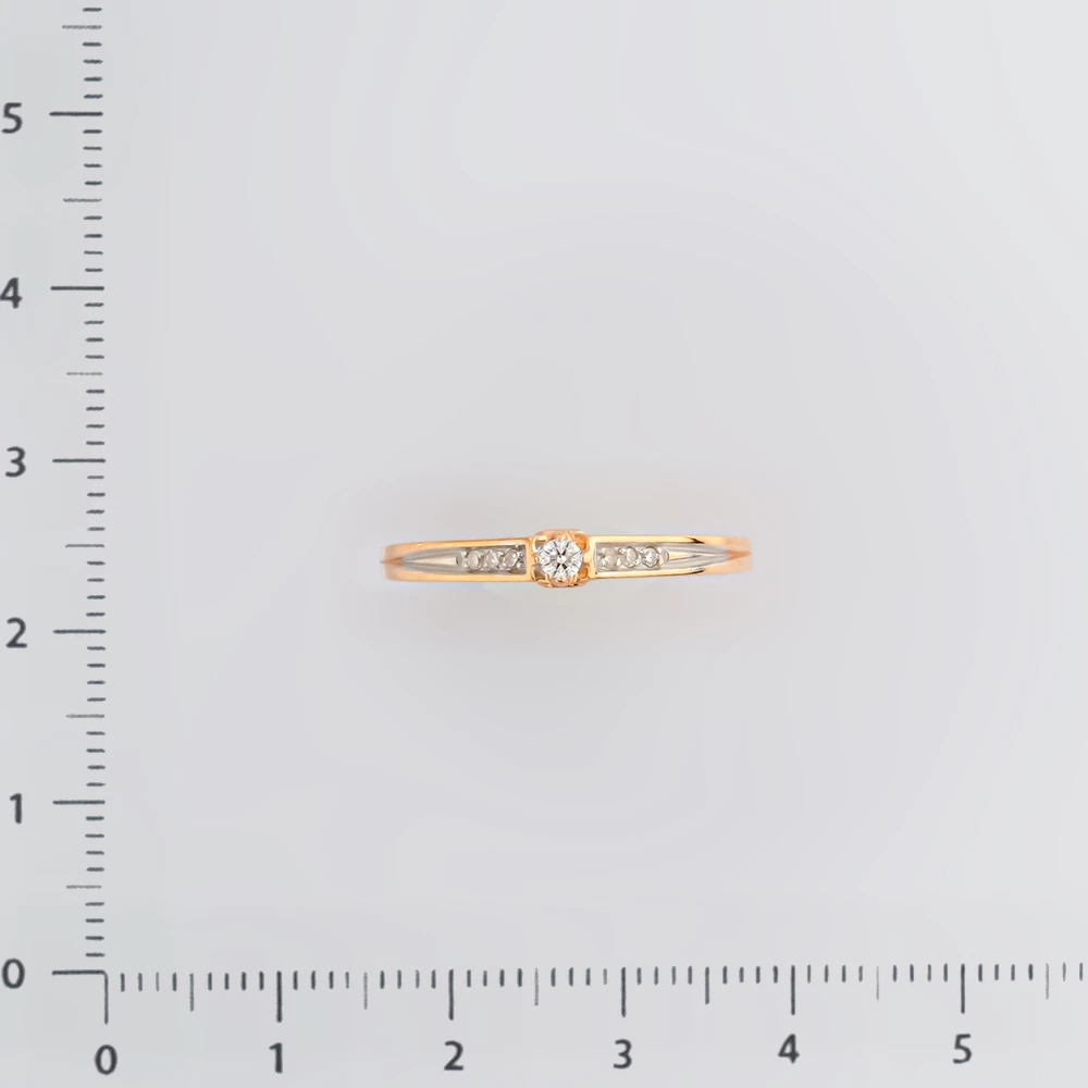 Кольцо с бриллиантом из красного золота 585 пробы