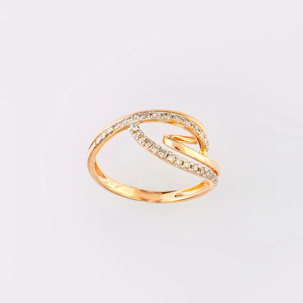 Кольцо с бриллиантом из красного золота 585 пробы