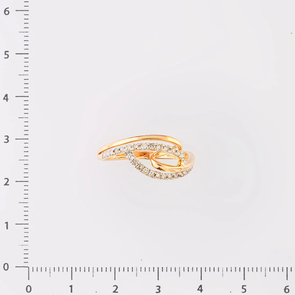 Кольцо с бриллиантом из красного золота 585 пробы