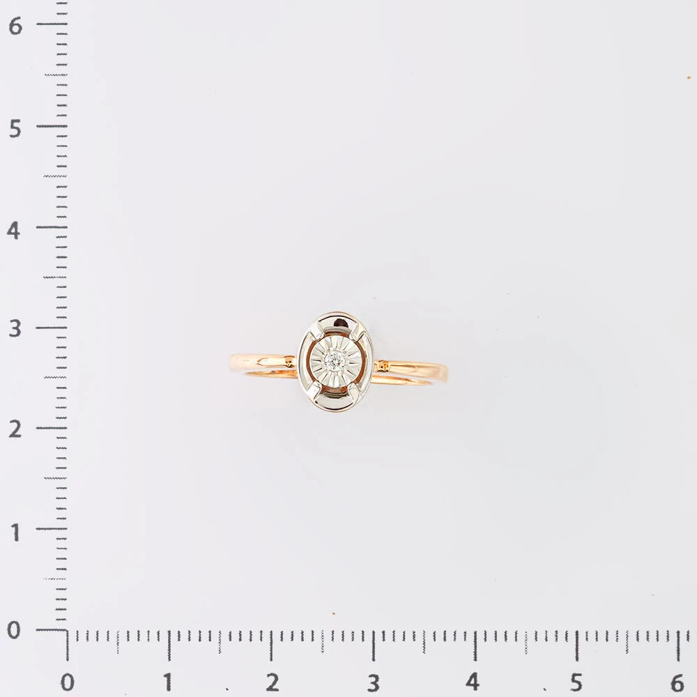 Кольцо с бриллиантом из красного золота 585 пробы