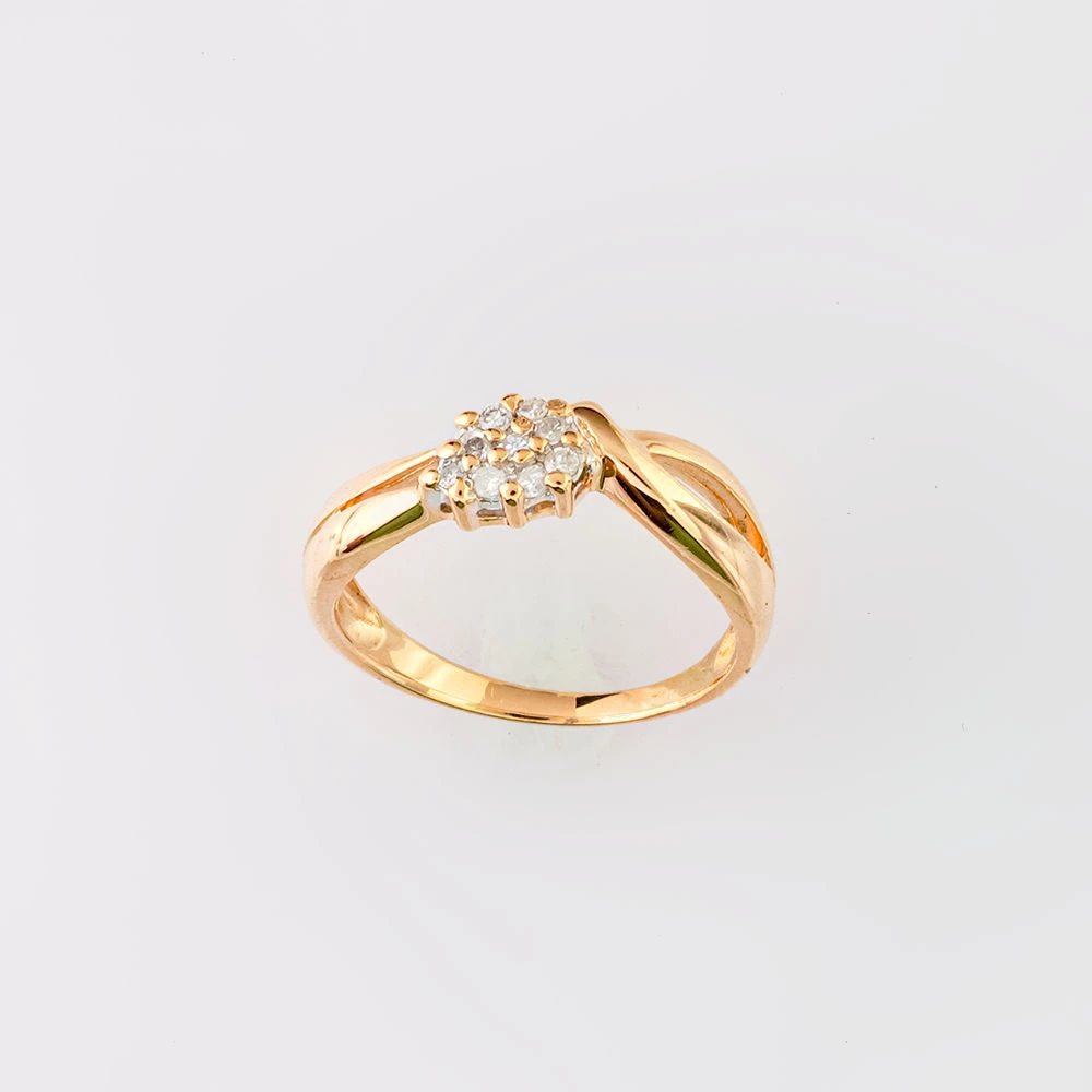 Кольцо с бриллиантом из красного золота 585 пробы