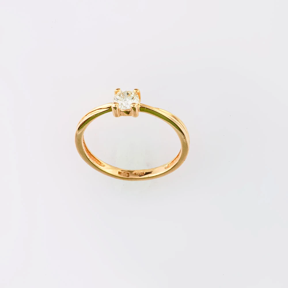 Кольцо с бриллиантом из красного золота 585 пробы