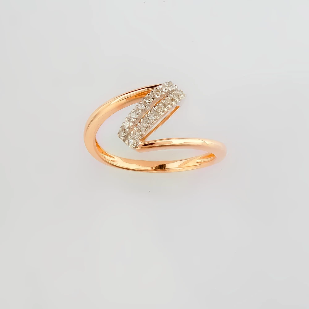 Кольцо с бриллиантом из красного золота 585 пробы