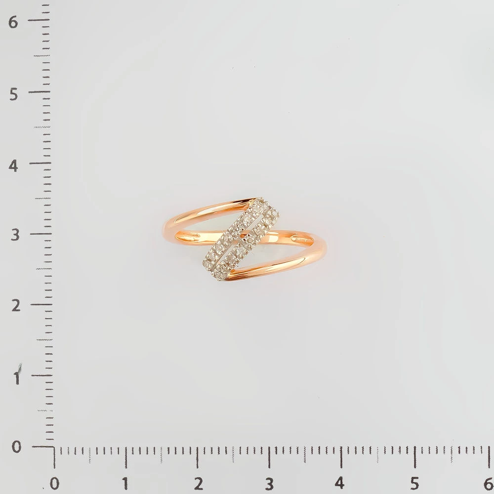 Кольцо с бриллиантом из красного золота 585 пробы