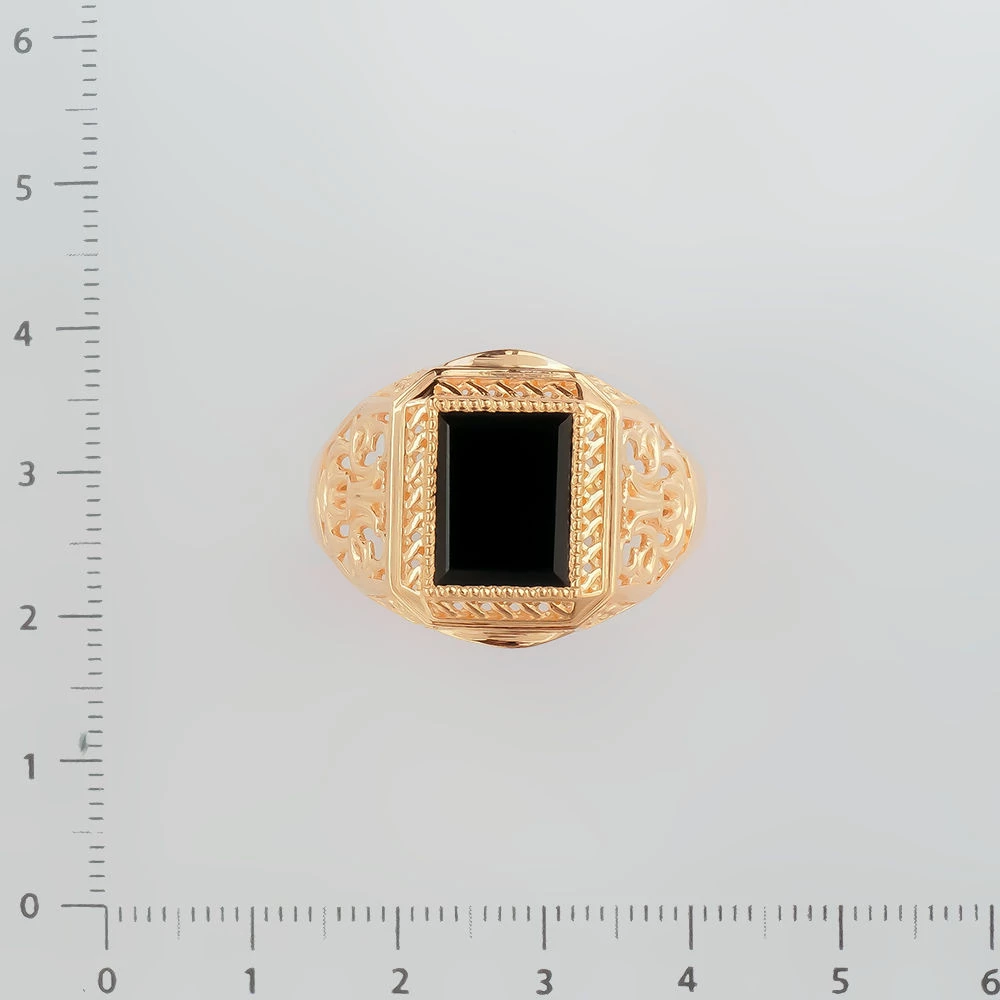 Кольцо с ониксом из красного золота 585 пробы